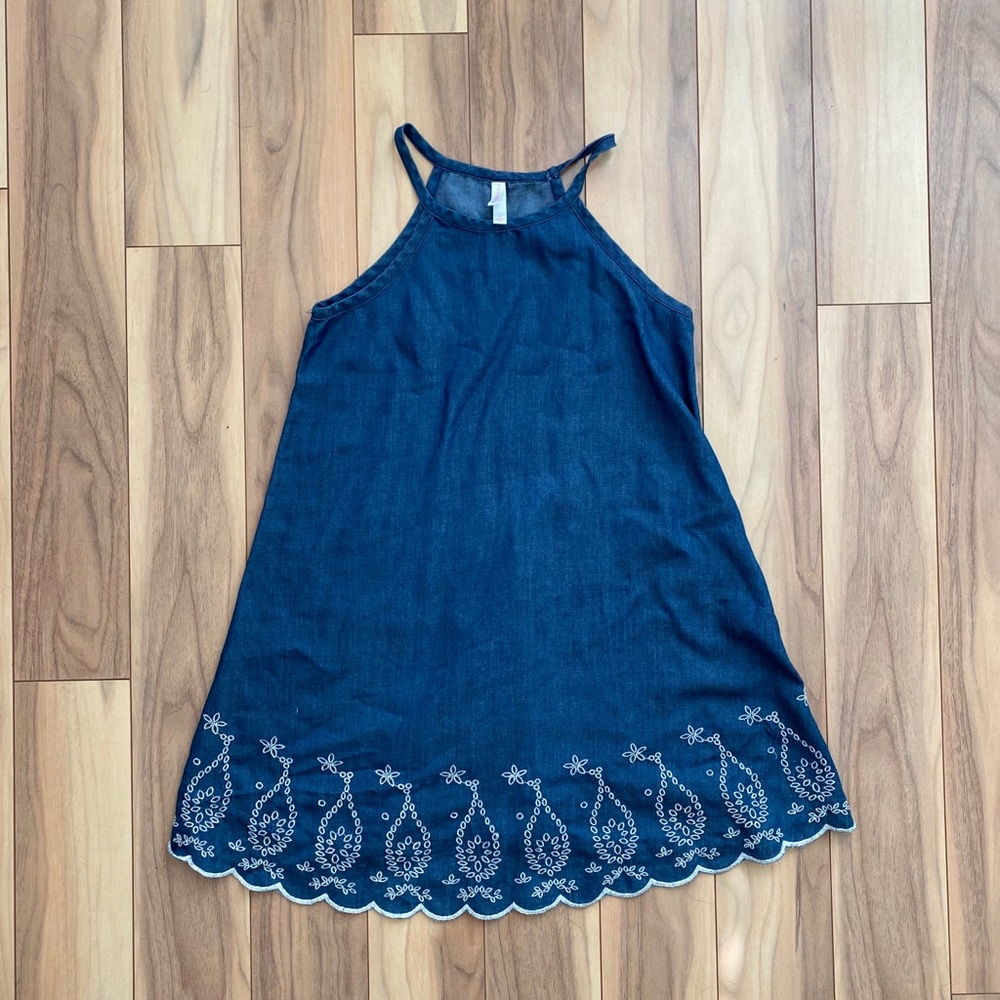 Denim dress with embroidery